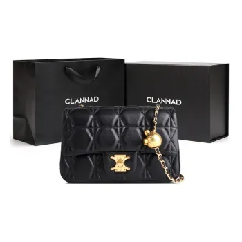 Clannad Sheepskin Crossbody Bags Shoulder Bags Small Size Women's Black