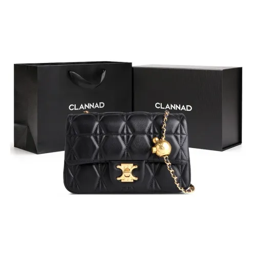 Clannad Sheepskin Crossbody Bags Shoulder Bags Small Size Women's Black