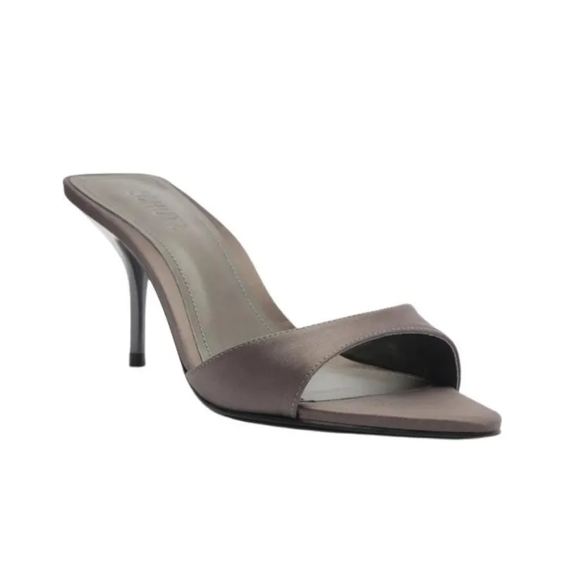 Schutz Slide Slippers 7.5cm Women's Brown-2
