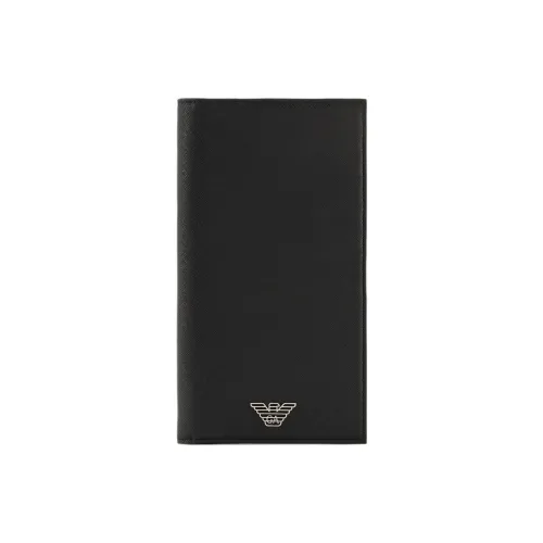 GIORGIO ARMANI Recycled Leather Wallet Large Size Men's Black