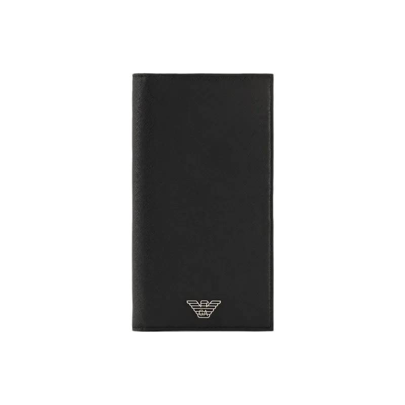 GIORGIO ARMANI Recycled Leather Wallet Large Size Men's Black-0