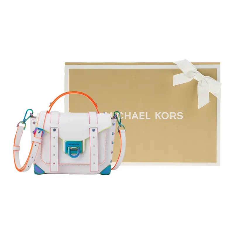 MICHAEL KORS Manhattan Cow Leather Handbag Shoulder Bag Crossbody Bag Small Size Women's White-2