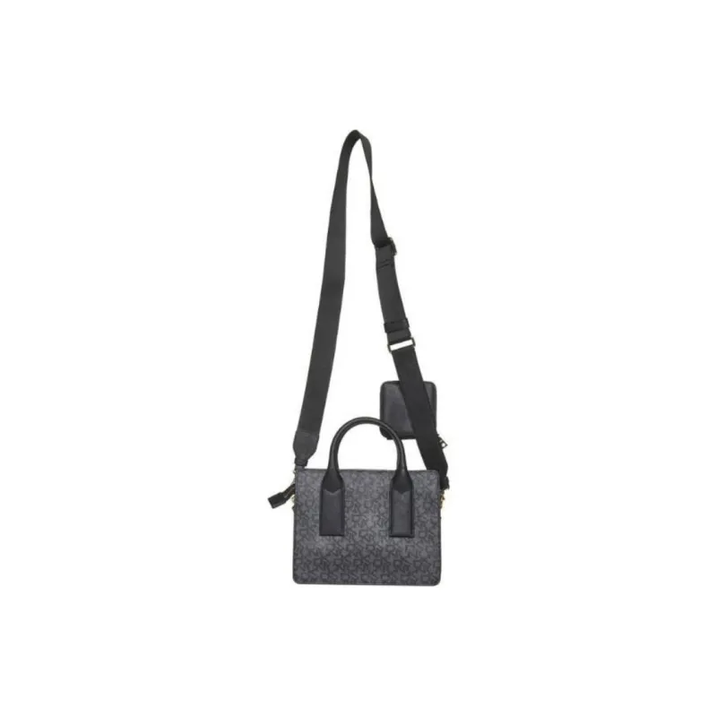 DKNY Cow Leather Tote Bag Shopping Bag Shoulder Bag Crossbody Bag Handbag Regular Women's Black-3