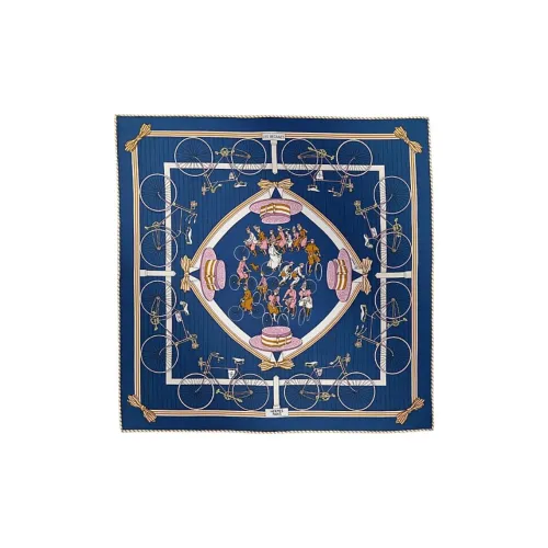 HERMES Silk Scarves Women's Blue
