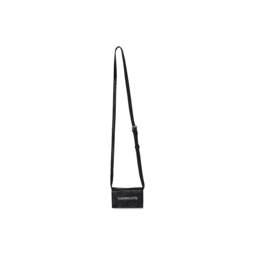 A BATHING APE Cow Leather Crossbody Bag Regular Men's Black