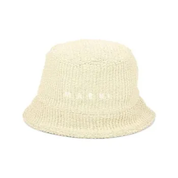 MARNI Logo Embroidered Flat Peak Bucket Hat