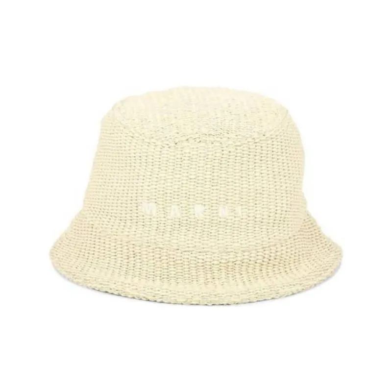 MARNI Logo Embroidered Flat Peak Bucket Hat-0