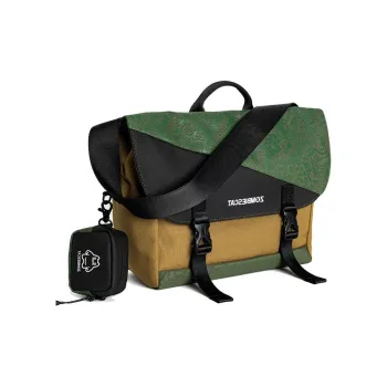 ZOMBIESCAT Polyester Shoulder Bag, Crossbody Bag Regular Unisex Focallength Green/Sand Dune Yellow