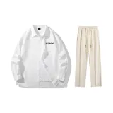 Set (White Shirts+Off-White Casual Pants)