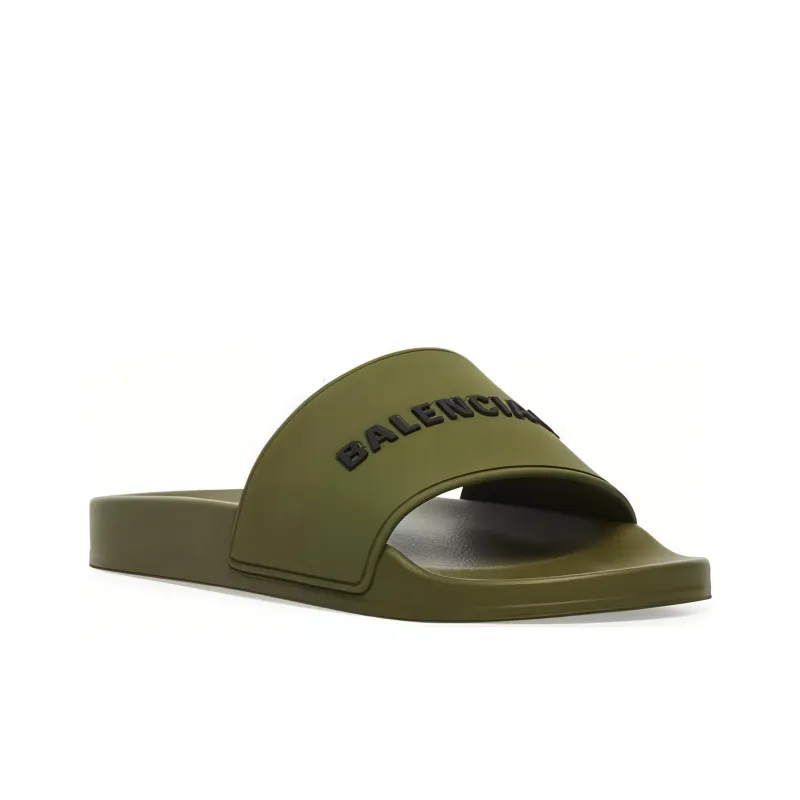 Balenciaga Pool Slides 'Green'-2