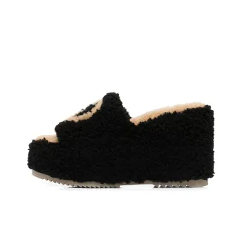 GUCCI Interlocking Abrasion Resistant Slide Slippers Women's Black