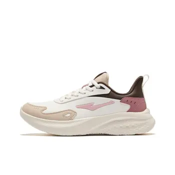 Erke Cushioned Slip-Resistant Low-Top Casual Running Shoes Women's Microcrystal White Birch Wood