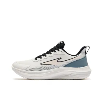 Erke Cushioning Rebound Low-Top Running Shoes Men's Microcrystal White Cyan