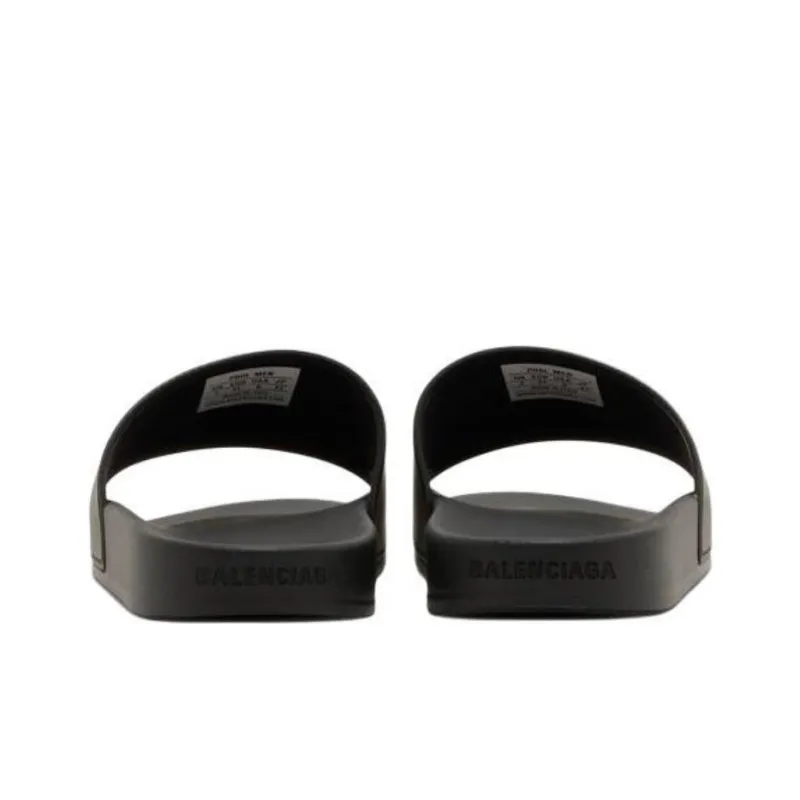 Balenciaga Pool Slides 3D Bb Logo White Black-5