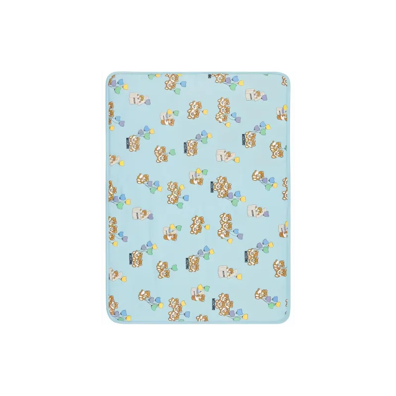 MOSCHINO Cotton Crossbody Bag, Shoulder Bag Unisex Light Blue-3