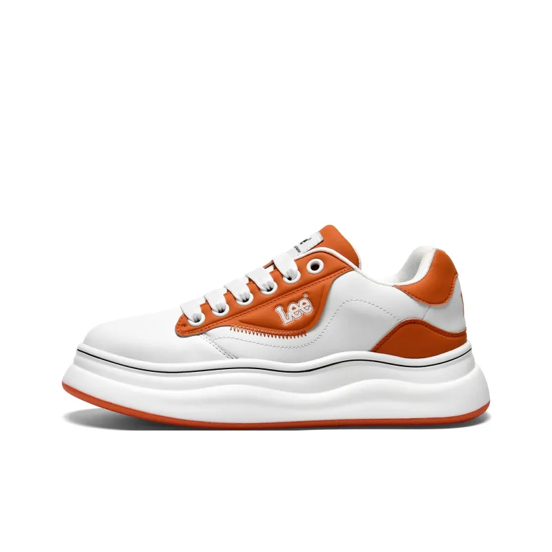 Lee Versatile Trendy, White Sneakers, Classic Fashion Commute Low Top Height Increasing Skateboard Shoes Men's-24