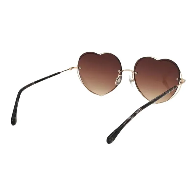 JINS Metal Irregular Shape Sunglasses Women's Black Gold-2
