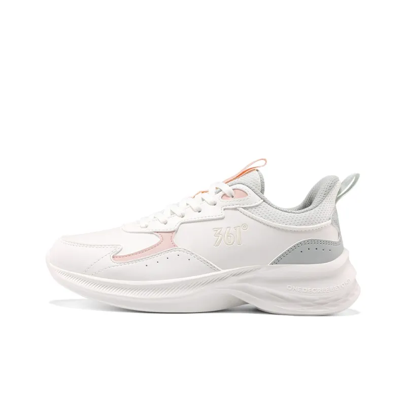 361° Cushioning Anti-Slip And Wear-Resistant Low-Top Casual Running Shoes Women's White Pink-0