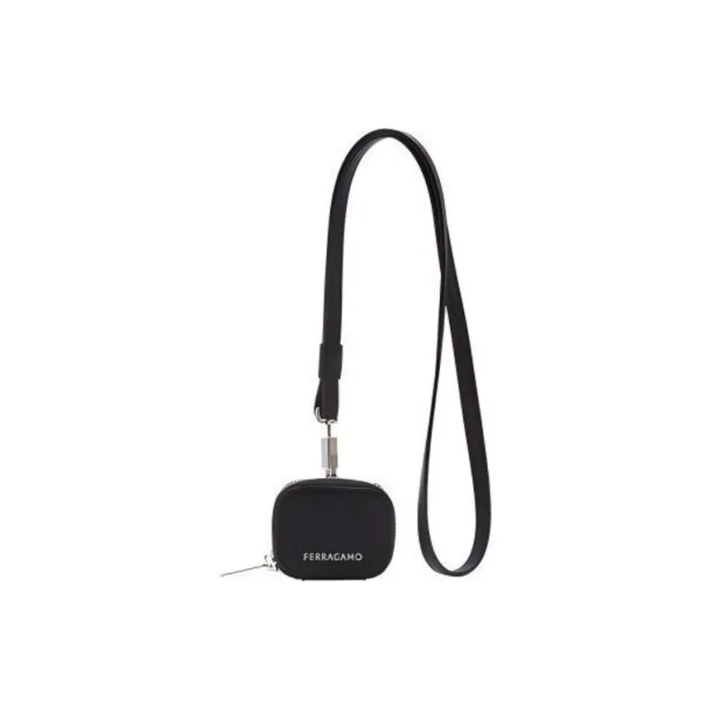 FERRAGAMO Calfskin Wallet Coin Purse Women's Black-0