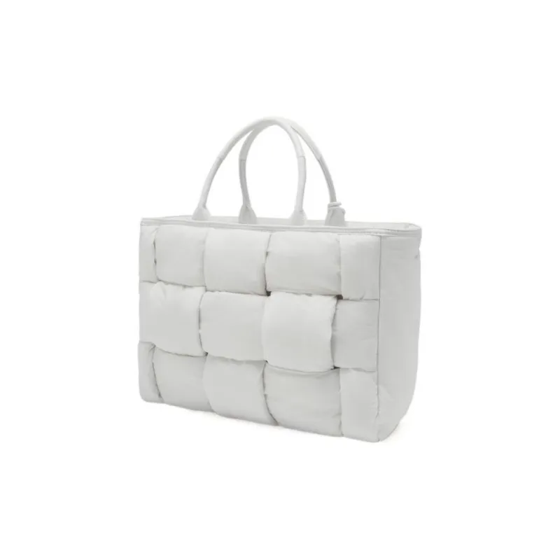 Furla Opportunity Nylon And Leather Tote Bag Shopping Bag Handbag Large Size Women's White-3