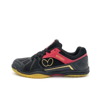 Butterfly Anti-Slip Wear-Resistant Low-Top Table Tennis Shoes Unisex Black Red