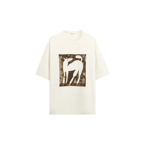 ZARA T-Shirts Men Beige