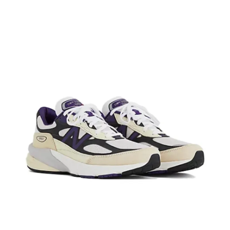 New Balance 990v6 MiUSA Teddy Santis White Black Plum-2