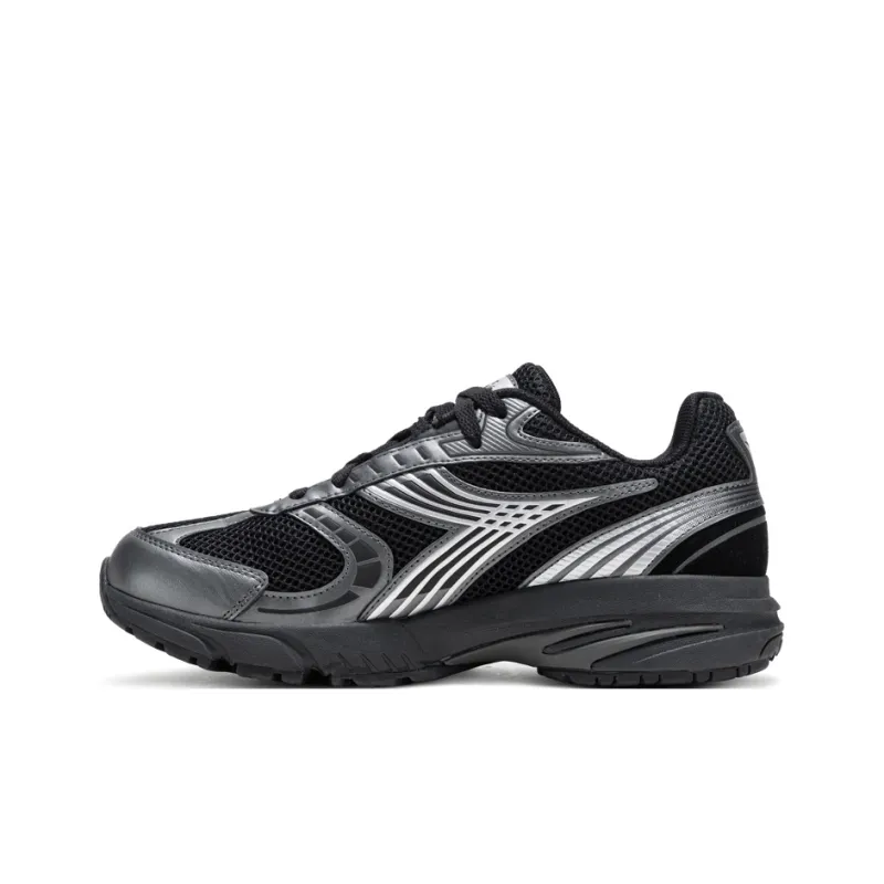 Diadora Cushioned Wear Resistant Breathable Low Top Running Shoes Unisex Black-0