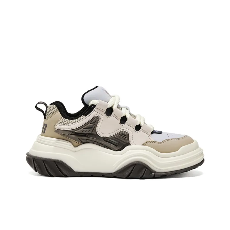 OGR Wave Rider Skateboard Shoes Unisex Low Top White Brown-1