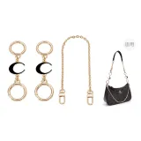 (Gold-Tone) Black Moon Bright*2+Decorative Chain 40cm