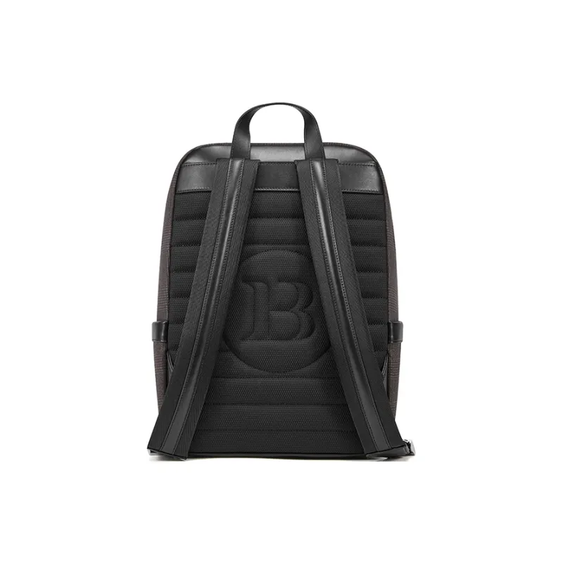 BVP Genuine Leather Backpack Regular Men's Black/Blue-4
