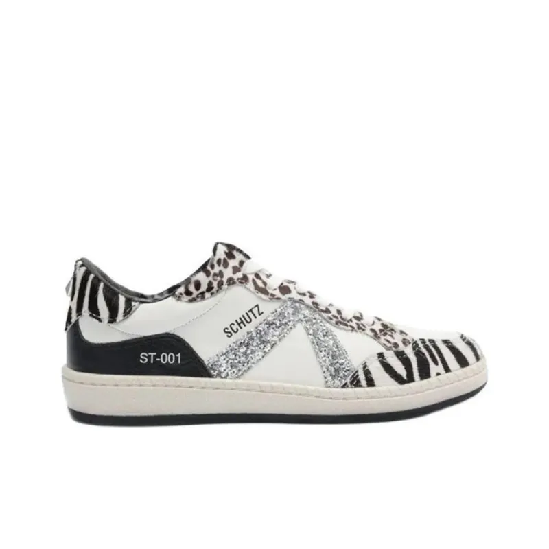 Schutz Low-Top Skateboard Shoes Women's Black White-1