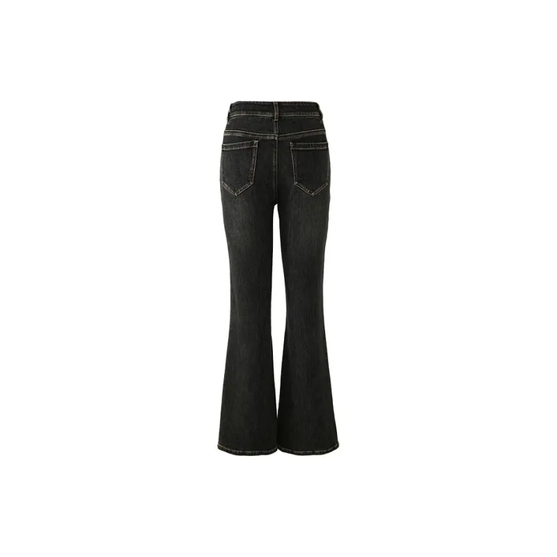 YALIDA Jeans Women's Dark Gray Blue-1