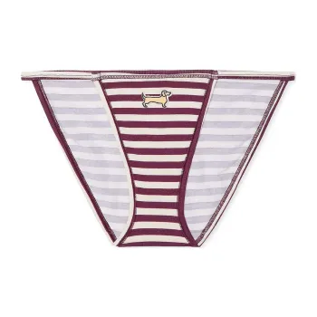 Victoria's Secret PINK Cotton String Bikini Panty / W R S P W D G Underpants Women's 1 Pack Red White Stripes