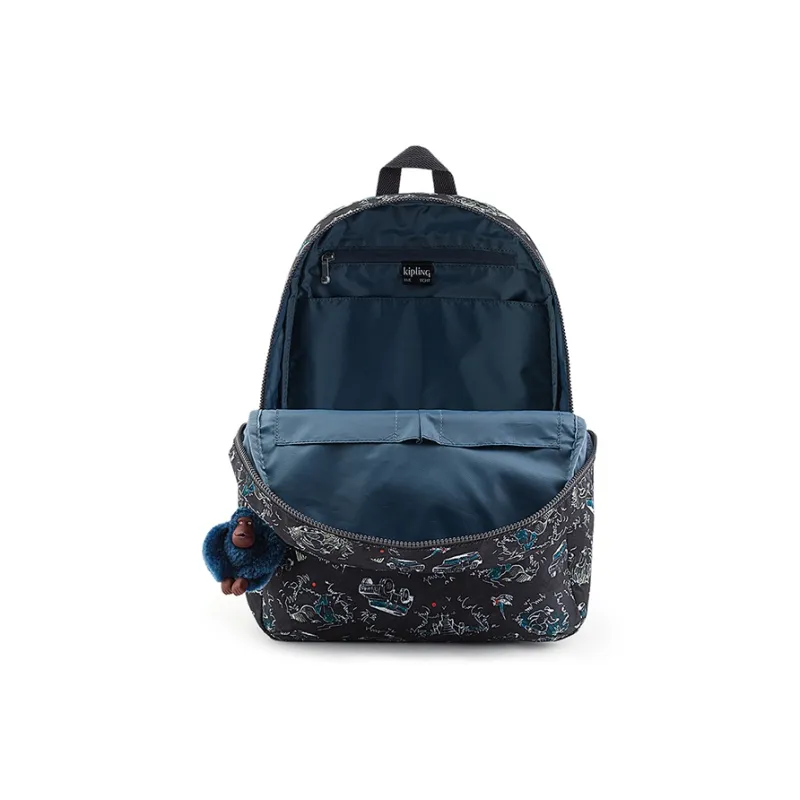 Kipling Students Commute 14 Inches HAYDAR Collection Unisex Black With Jungle Trail Running Print-3