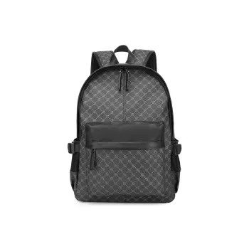 Old Man's Head Synthetic Leather Laptop Backpack Regular Men's Black