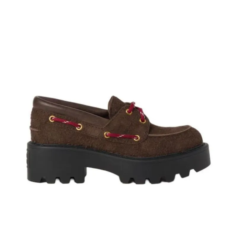 MIU MIU Suede Loafers Loafers Women's Brown-1