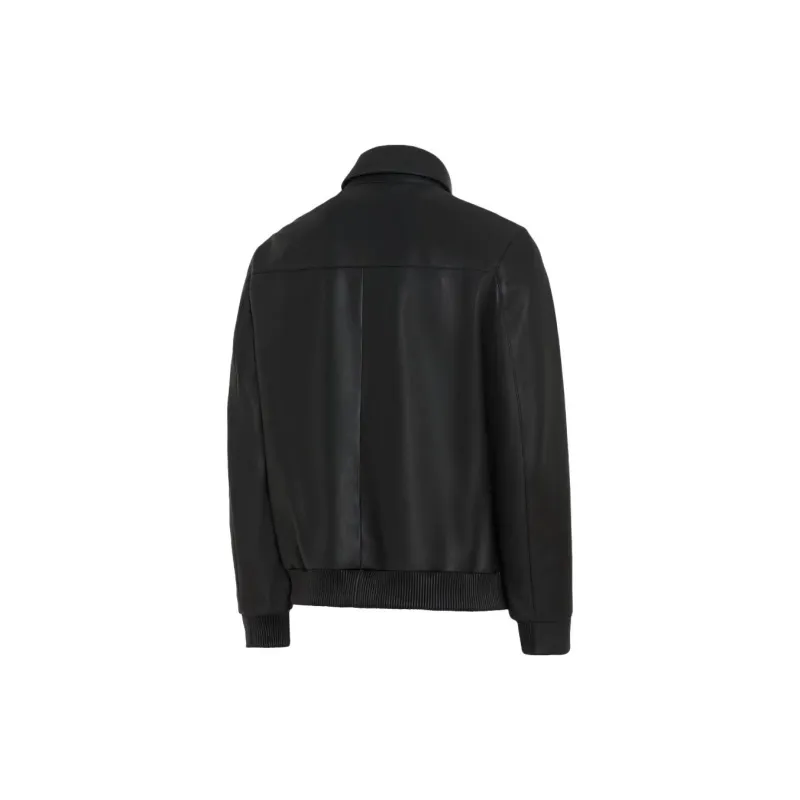 COACH Leather Racer Jackets Coats Men's Black-1
