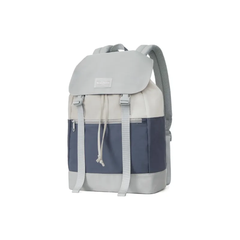 MR.ACE HOMME Fabric Lightweight Backpack Unique Design For College Students No Collisions Regular Unisex Smoke Blue-16