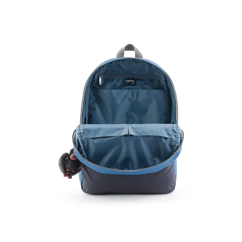 Kipling Polyamide Backpack Large Size Unisex Mystic Blue Patchwork-3
