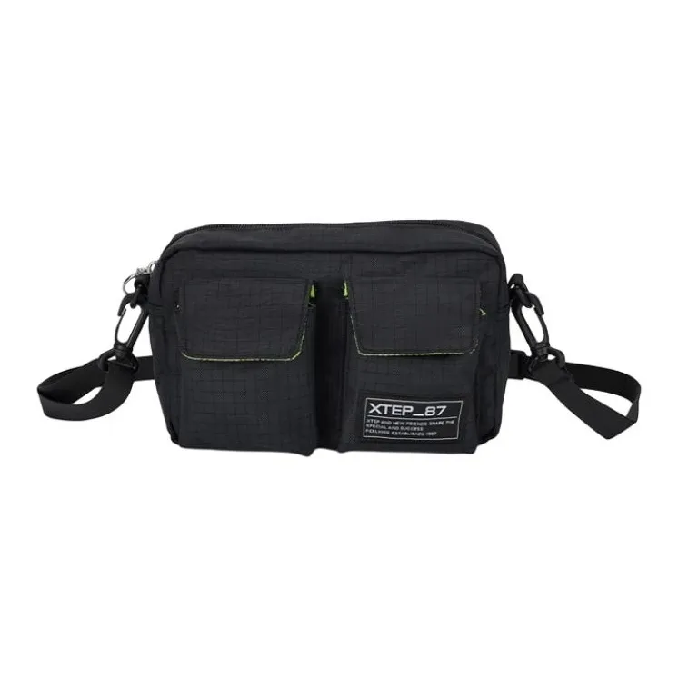 XTEP Fabric Crossbody Bag, Shoulder Bag Unisex Gray/Black-3