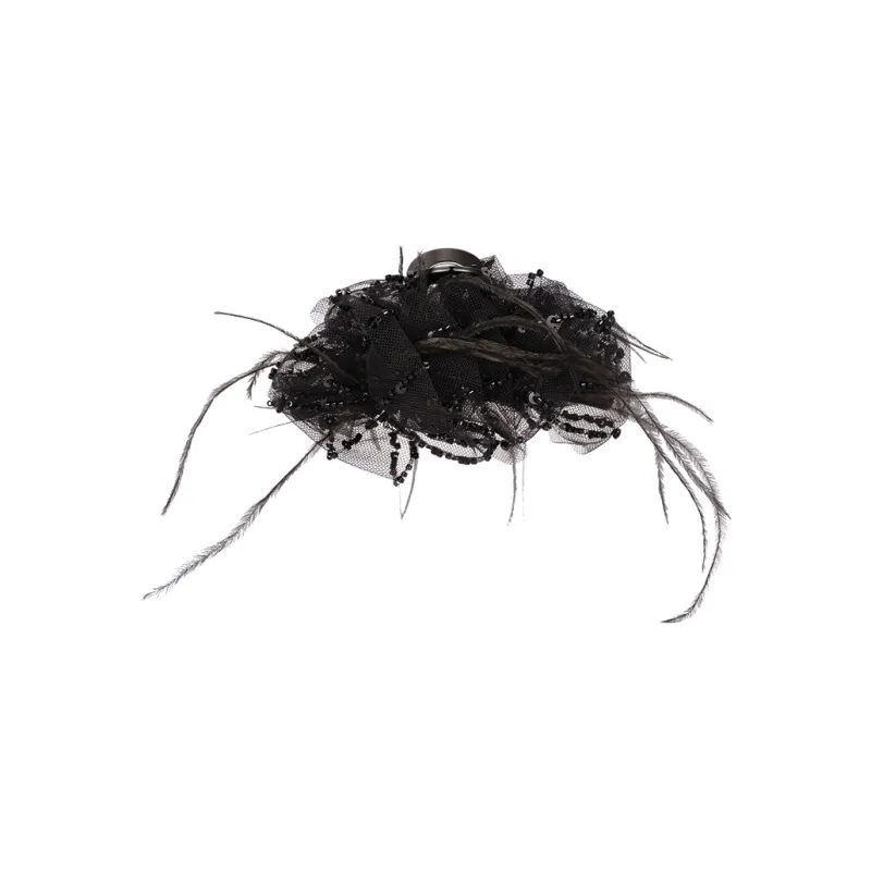 AJIDOU Feather+Glass Tube Hair Tie Women's-4