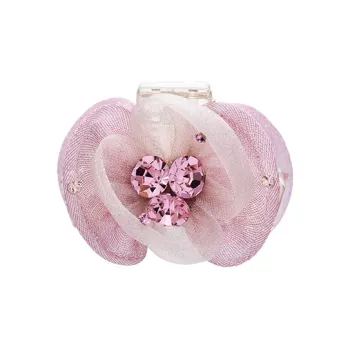 ROYALSASA Silk Chiffon Faux Crystal Acrylic Hair Claw Clip Women's