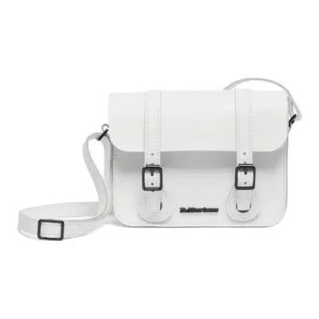 Dr.Martens Cow Leather Crossbody Bag, Shoulder Bag Regular Medium Size Unisex White