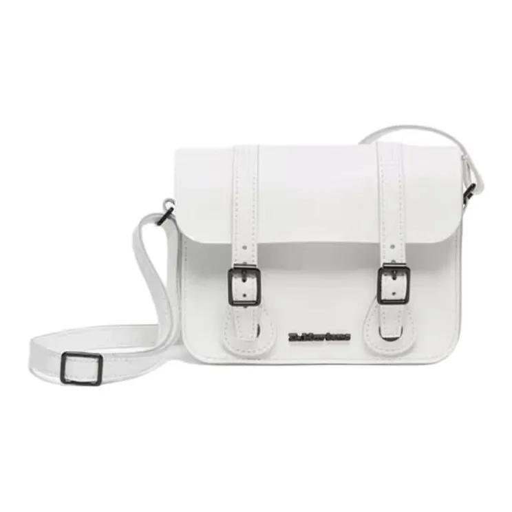 Dr.Martens Cow Leather Crossbody Bag, Shoulder Bag Regular Medium Size Unisex White-0