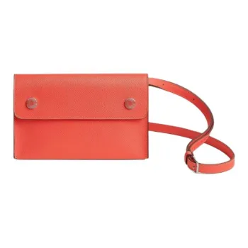 HERMES Epsom Leather Wallets Shoulder Bag Crossbody Bag Women's Orange
