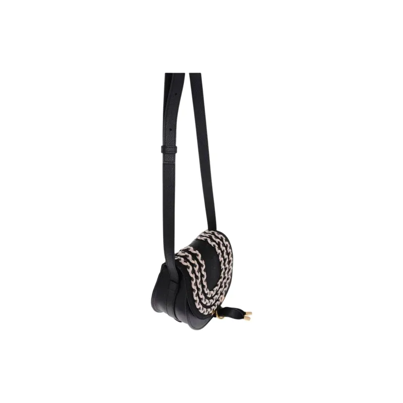 Chloe Marcie Calfskin Crossbody One Shoulder Small Size Women's Black-6