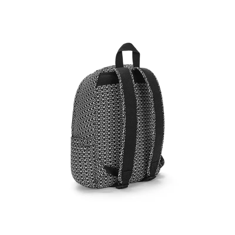 Kipling Polyester Backpack Large Size Unisex Black White Monogram Print/Black Noir-2