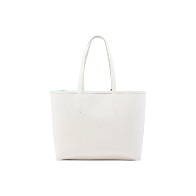 LACOSTE PVC Tote Bag Shopping Bag Handbag Medium Size Women's Ivory Green Blue-3