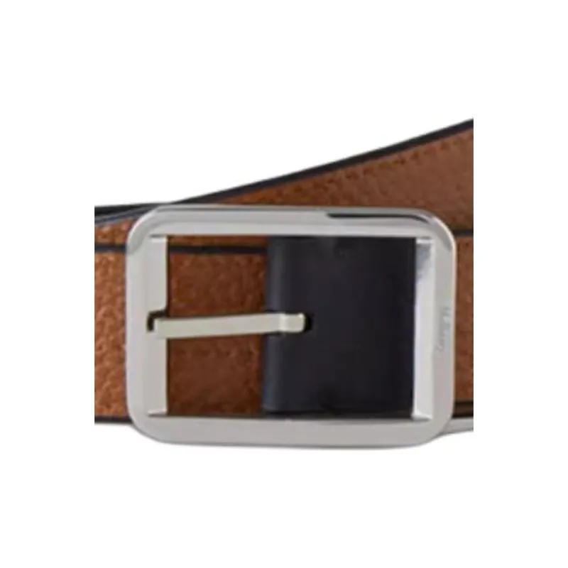 Mulberry Calfskin Leather Belts Unisex Brown Width: 3CM-2